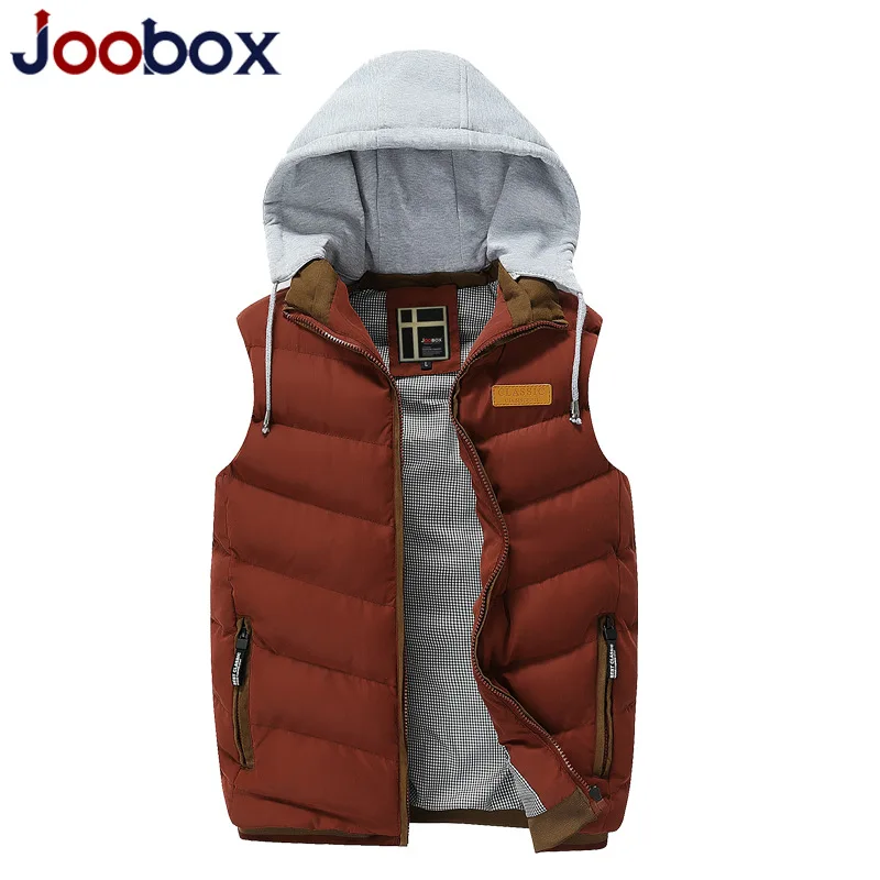 JOOBOX брендовый жилет для мужчин 2017 зимний модный без рукавов плюс размер L-3XL