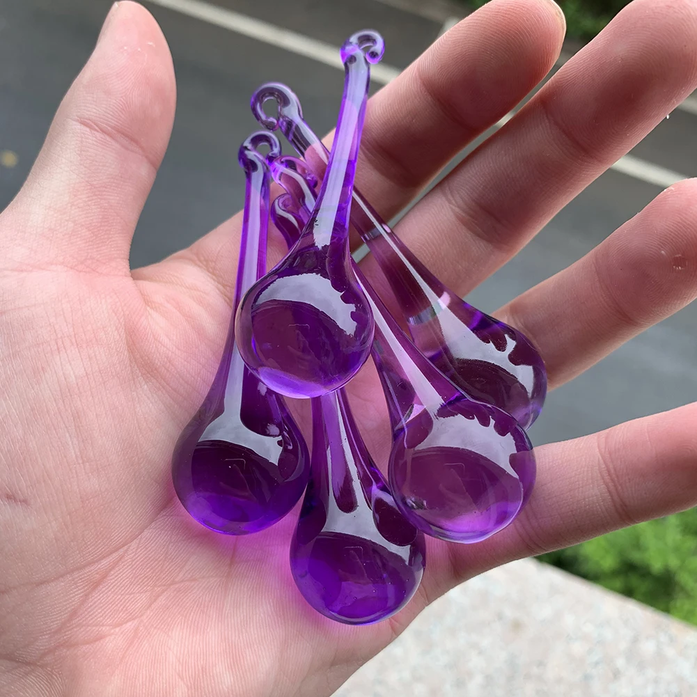 5 шт. 80 мм фиолетовые стеклянные детали для подсветки|Люстра хрустальная| |