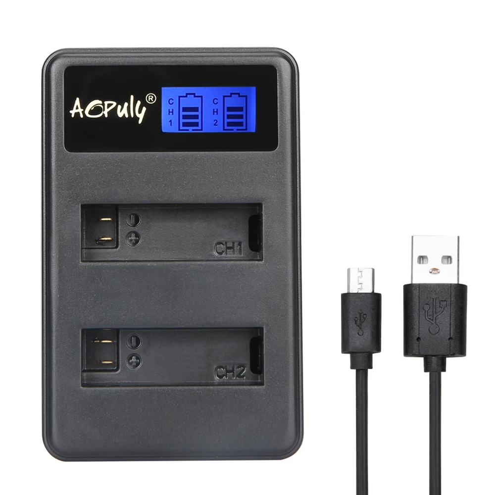 AOPULY SJ4000 зарядное устройство с ЖК-дисплеем USB двойное быстрая зарядка док-станция
