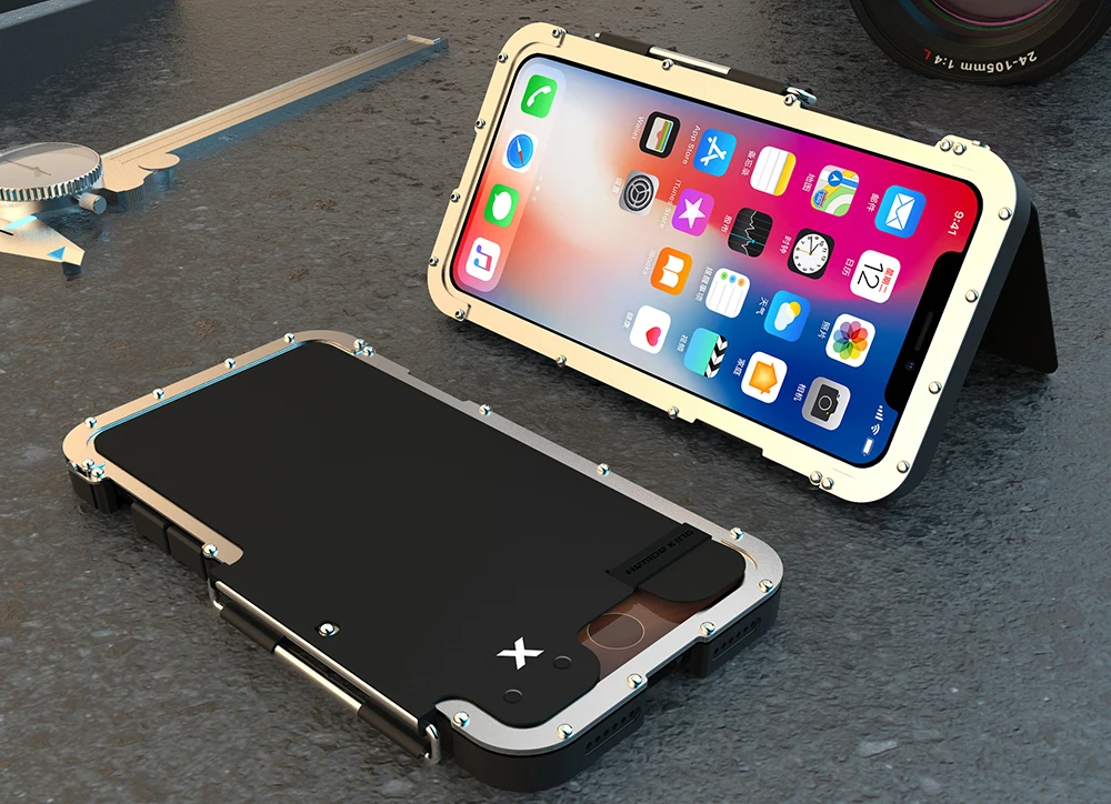R-Just металлический противоударный флип-чехол для iPhone 8, 7 plus, защитный чехол для телефона King, чехол для iPhone 6, 6splus, 7, 8 Plus, R-JUST