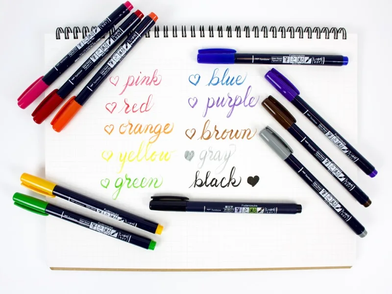 Японский маркер TOMBOW Fudenosuke 10 шт./компл. ручка цветов яркие маркеры для искусства