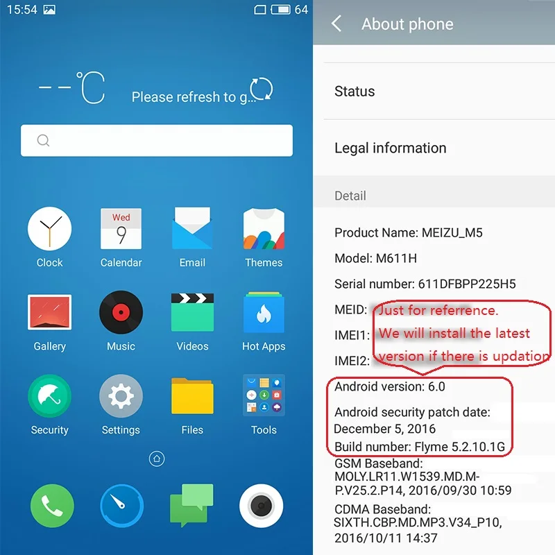 Оригинал Meizu M5 мобильного телефона глобального версия M611H 3 ГБ 32 MTK MT6750 Octa core 5.2