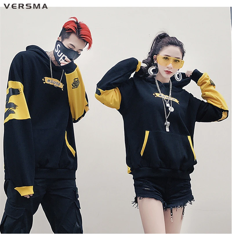VERSMA High Street Хип-хоп толстовка с принтом граффити Мужская Осенняя Корейская Harajuku BF GD толстовка с капюшоном