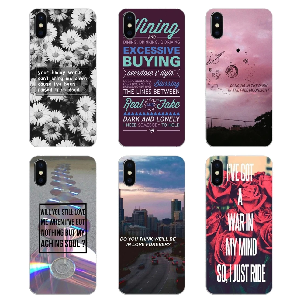 For Huawei Honor 8 8C 8X 9 10 7A 7C Mate 20 Lite Pro P Smart Plus TPU Transparent Case Covers lana del rey lyrics Quote Print |