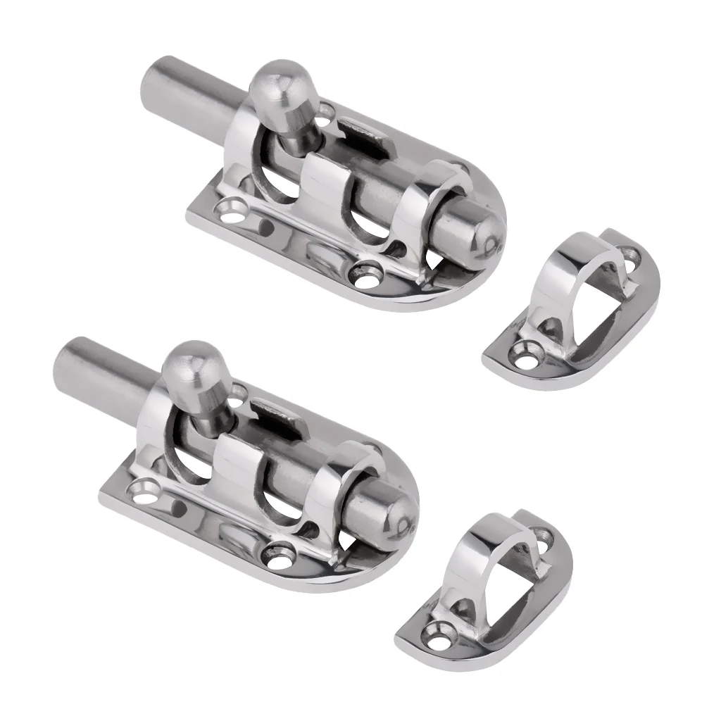 

2x Boat Barrel Slide Bolt Cabinet Door Latch / Lock 60mm x 30mm - Marine 316 Stainless Steel Heavy Duty