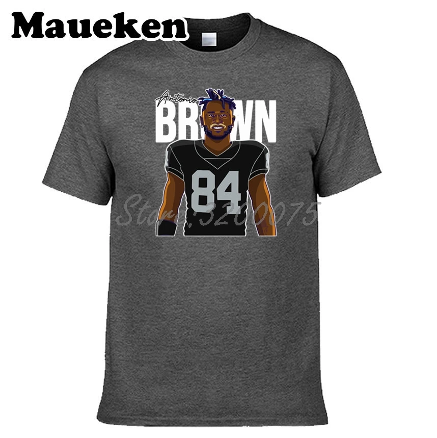 Мужская футболка AB84 Antonio Brown 84 с усами из Окленда круглым вырезом W19031015 | одежда