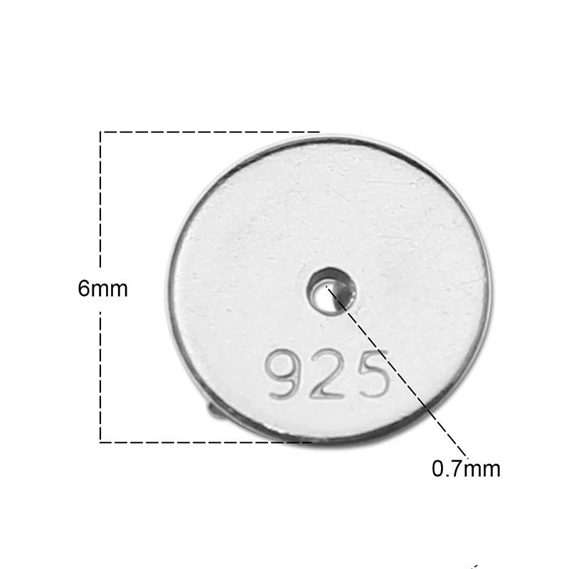 6mm platinum Beadsnice Новое поступление 925 пробы серебряные серьги сзади пробки Earnuts вилки для изготовления ювелирных изделий ID35041 - Цвет: 6mm platinum
