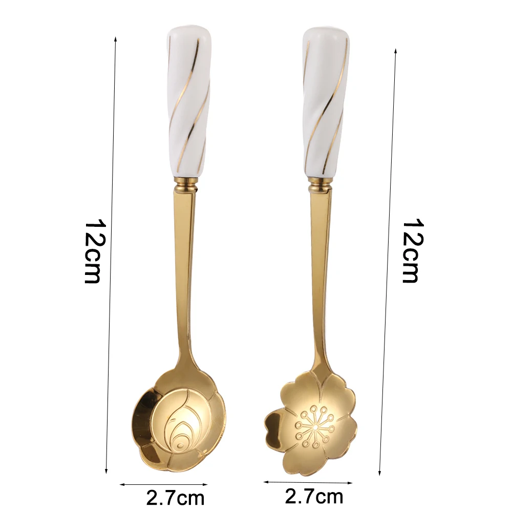 1 шт. абсолютно новые ложки с цветами вишни розы золотые шелковые керамические