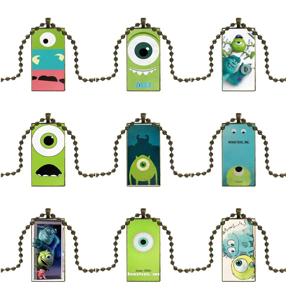 Ожерелье ручной работы для девочек Monsters Inc Sully & Mike Wazowski модная Длинная цепочка с