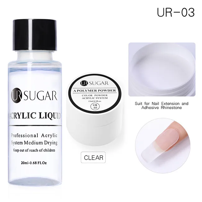 Set 3 Ur Sugar 2 шт./компл. погружением порошок для ногтей градиент французский Блестящий акриловый лак порошок с акриловым с украшением в виде кристаллов конструирующий УФ-гель - Цвет: Set 3
