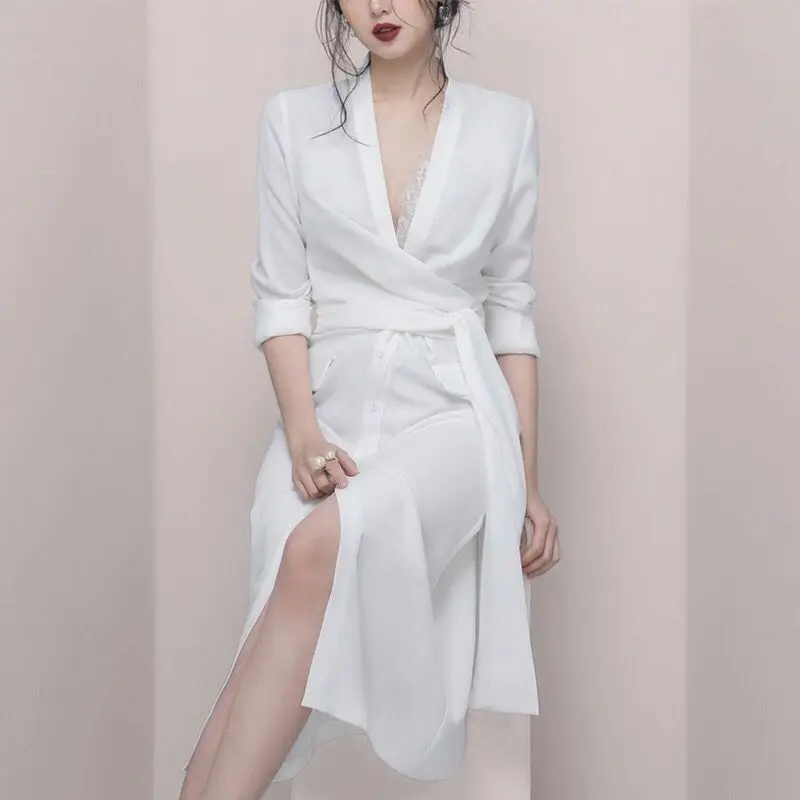 2019 весеннее модное вечернее платье сексуальное Глубокий v-образный вырез ночной