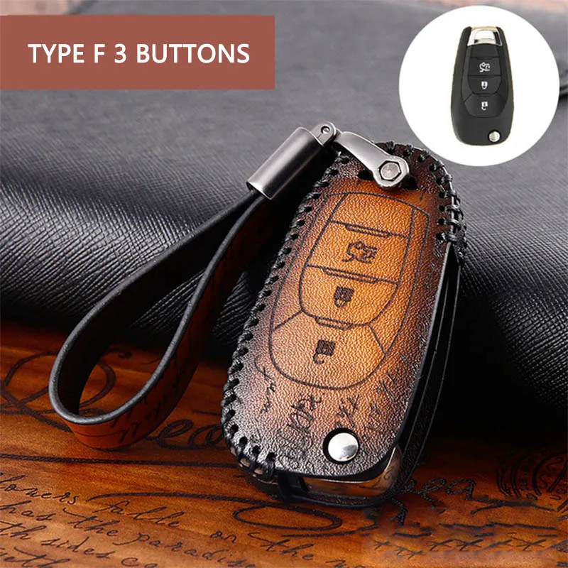 TYPE F BROWN FILPKEY Брелок для автомобильного ключа чехол для Chevrolet Chevy Cruze откидной дистанционный ключ Malibu Spark Sonic Impala Equinox Volt Trax trase Camaro - Название цвета: TYPE F BROWN FILPKEY