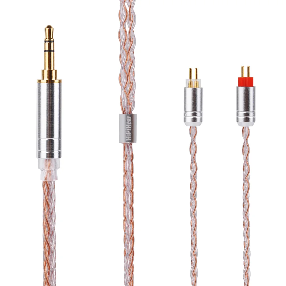 HiFiHear 8 Core Silver Plated Cable 2.5/3.5/4.4mm Balanced With MMCX/2pin Connector For LZ A6 HQ12 AS10 ZS10 ZS6 ZSR | Электроника