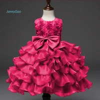 janeygao 2019 new arrival flower girl dress red with bow elegant kids formal gown for wedding party pink blue purple white