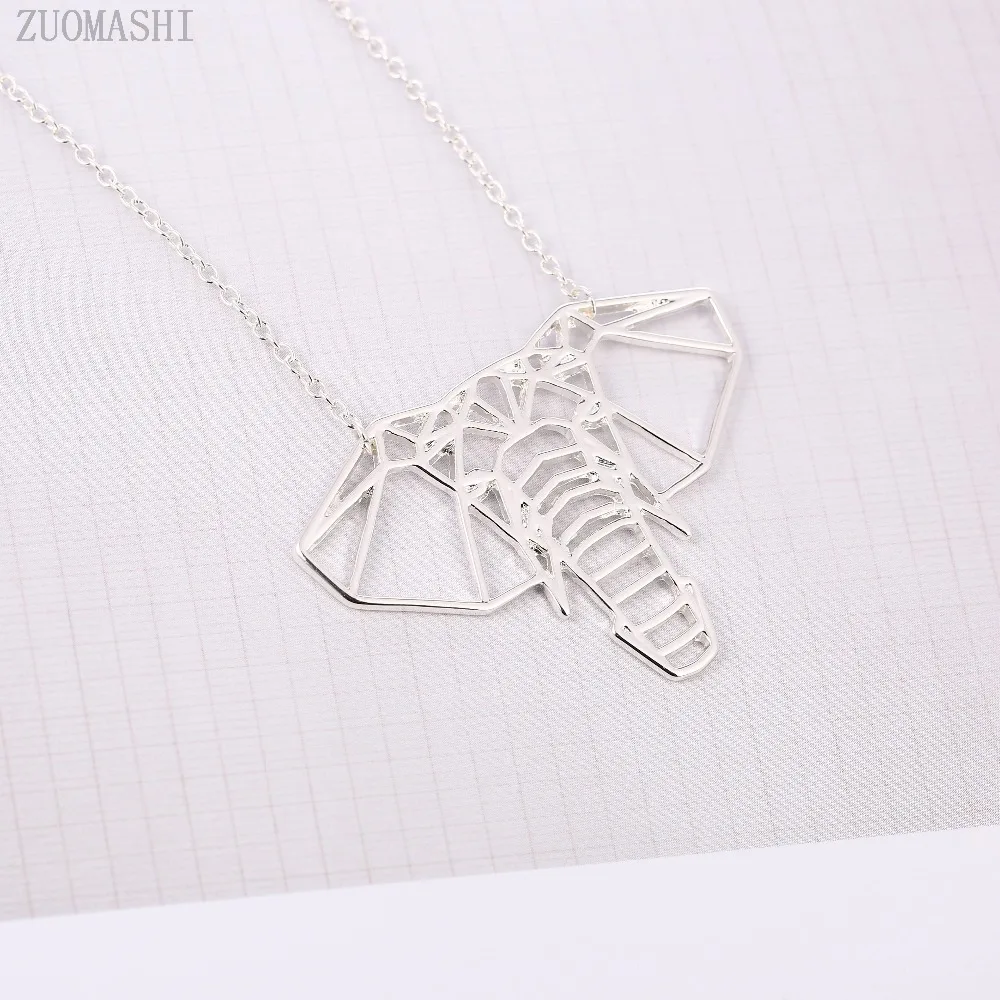 Модная подвеска в виде оригами элегантное ожерелье с животными слон на удачу