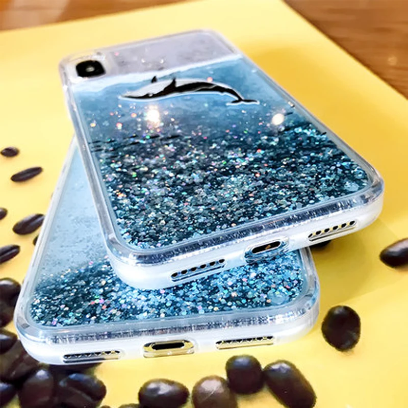 Жидкий чехол для iPhone 6G 7G 8G 6 7 8 Plus X XS MAX XR с рисунком Кита из мультфильма Мягкий