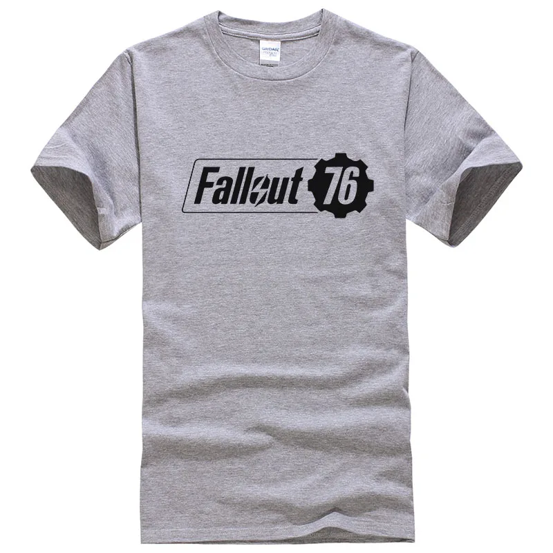 gray Игра Fallout 76 Футболка мужская повседневная Летняя футболка с короткими рукавами футболки из хлопка футболки высокого качества T267 - Цвет: gray