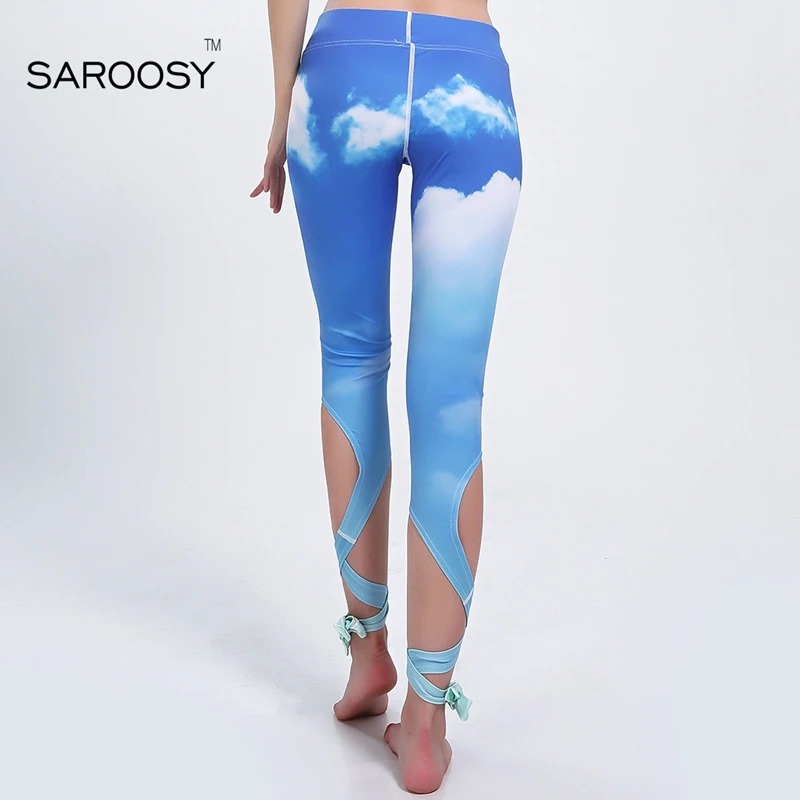 Saroosy 2018 Новый 3XL градиент небо модные леггинсы для Для женщин высокие эластичные
