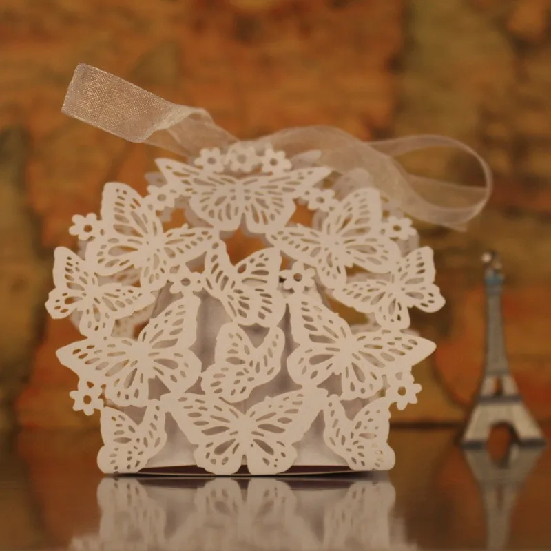 100 шт./компл. романтическая Подарочная коробка с бабочкой для украшения свадьбы DIY