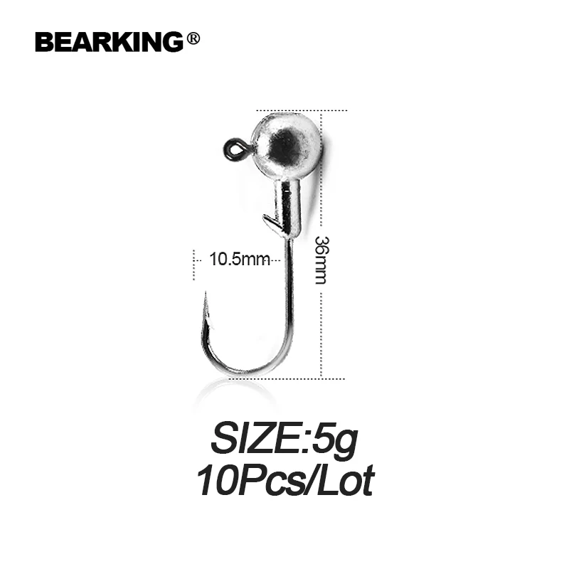 BEARKING 1 г, 2 г, 3 г, 4 г, 5 г, 6 г, 7 г, 10 г, 20 г, 22 г, кривошипный крючок, свинцовый крючок для рыбалки - Цвет: 5g
