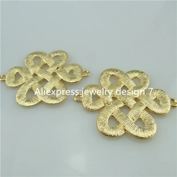 Free Shipping 14097 5PCS Matte Gold Color Tradition Chinese Knot Connector Pendant Charm | Украшения и аксессуары