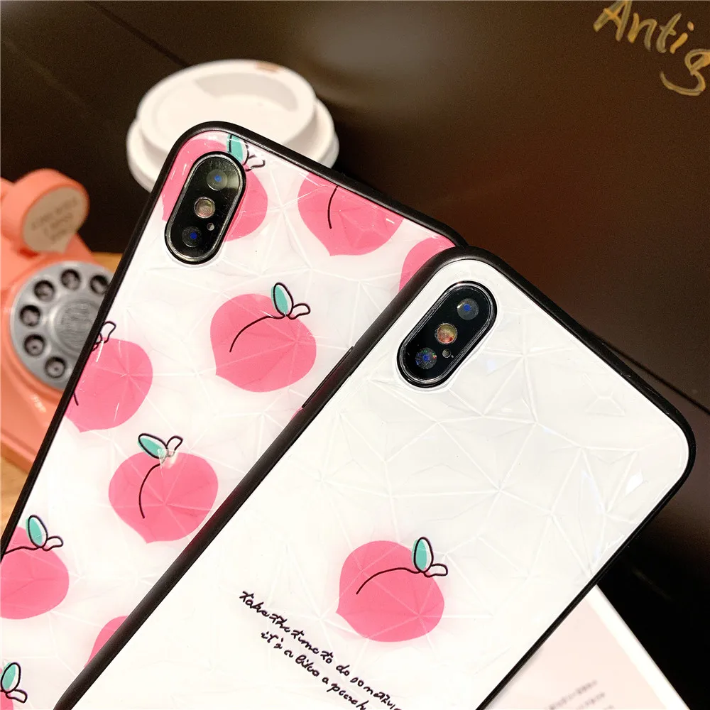 Роскошные геометрические алмаз текстуры чехол для телефона Iphone 7 8 Plus 6 S розовый