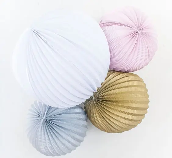 32 см Большой Плиссированные Бумажные Фонарики Бумаги Pentagram Звезды Партии