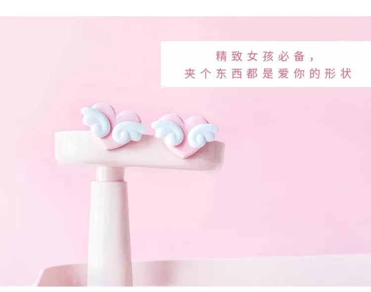 3 шт. Kawaii Love Wings розовый зажим с сердечками фото самодельное украшение заметки Письмо бумага клип Школьные офисные принадлежности escolar