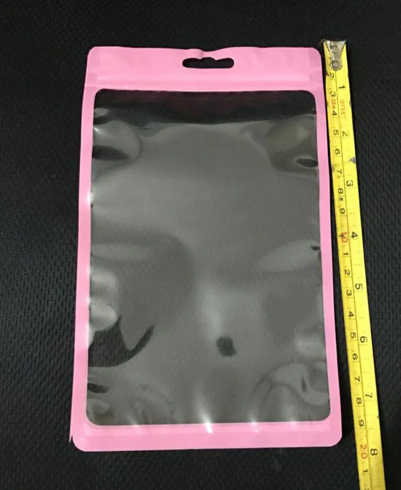 12*20 см двойная прозрачная розовая пластиковая молния розничная упаковка