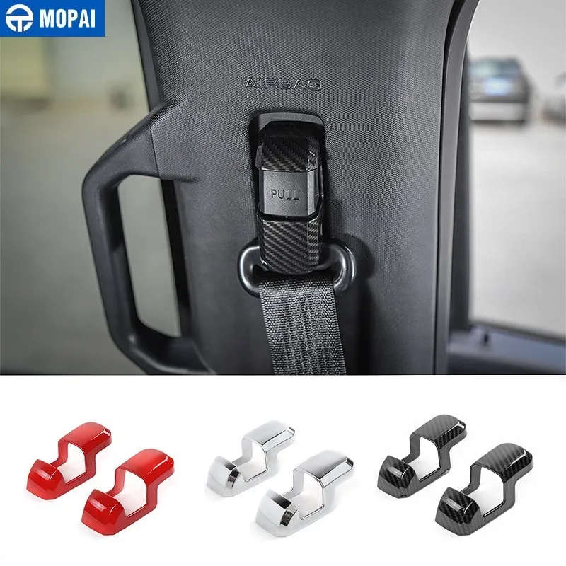 

MOPAI Interior Mouldings for F150 2009+ Car Seat Safety Belt Button Buckle Decoration Cover for Ford F150 2015+ Car Accessories