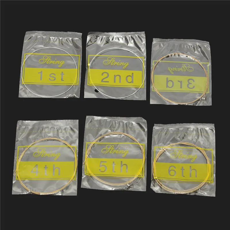 Струны для акустической гитары из медной стали 6 шт./компл. укулеле музыкальных