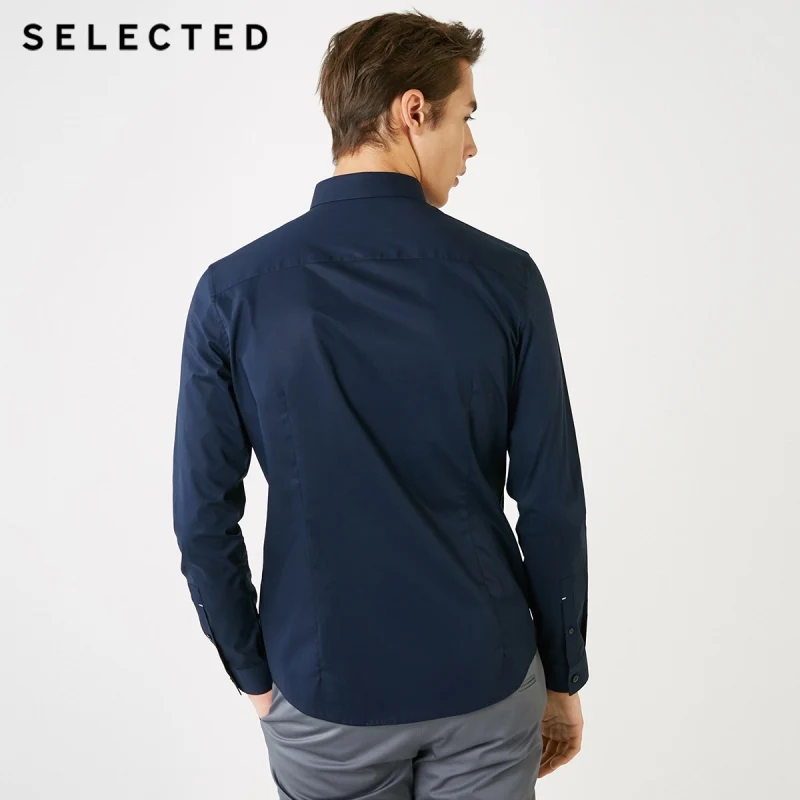 SELECTED Men's Hummingbird Embroidery Slim Fit Long sleeved Shirt S|419105521|Повседневные рубашки| |