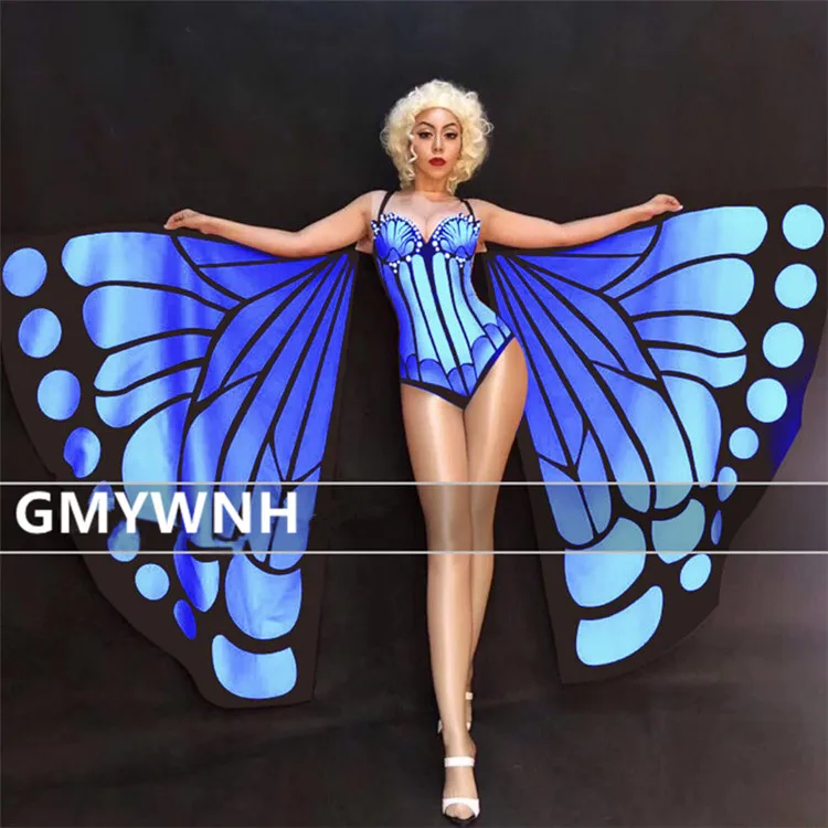 R99 женские платья для подиума, выступлений, шоу, dj певица, носит плащ, Бабочка, костюмы для танца живота, бальные костюмы, боди, ткань - Цвет: A