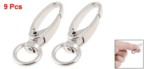 Серебряный Тон D поворотный триггер крючки брелок Омаров застежки 9 шт |
