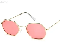 90s retro sunglasses women brand designer small frame polygon clear lens sunglasses men vintage sun glasses hexagon metal frame