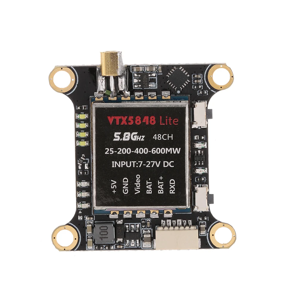 Мини VTX5848 LITE 48CH 5 8G 25 mW 200 400 600 переключаемый передатчик для RC FPV гоночный Дрон