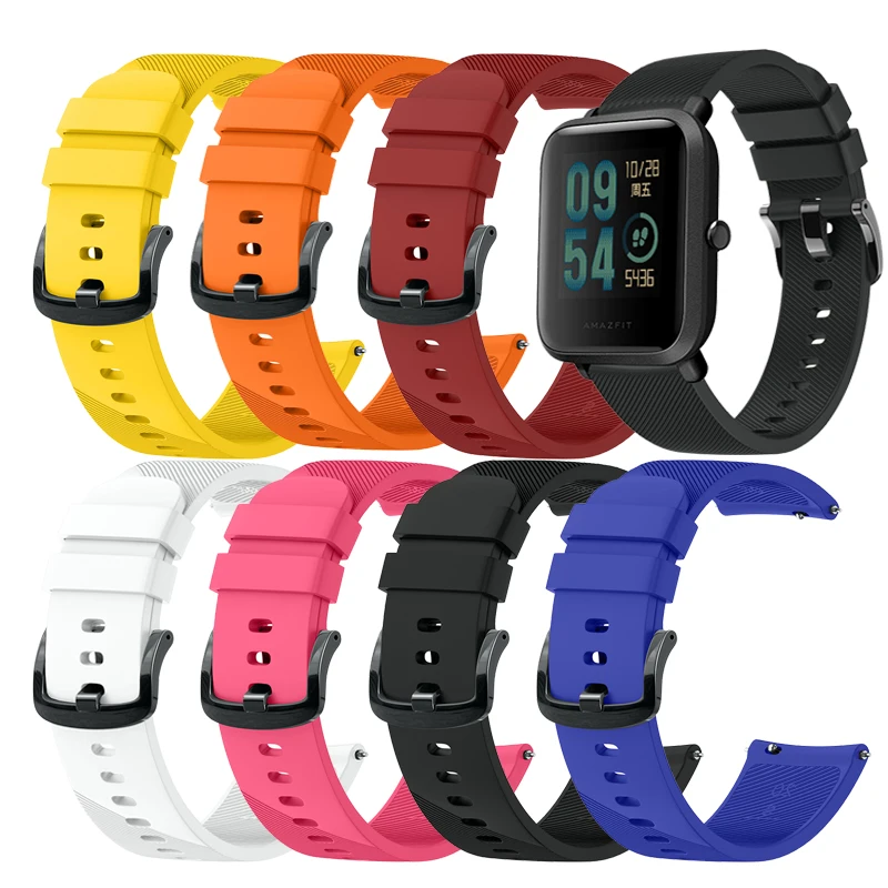 20 мм мягкий силиконовый ремешок на запястье для Xiaomi Huami Amazfit Bip BIT PACE Lite Youth Smart Watch