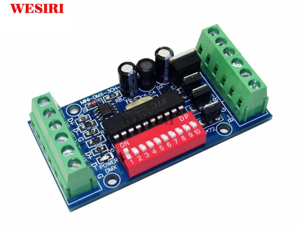 Мини 3CH DMX512 LED контроллер 3 канала декодер RGB DMX для полосы света модуль DC5V-24V |
