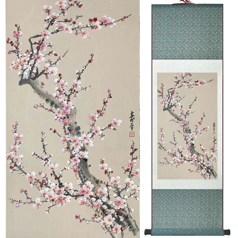 plum blossom Flower  painting  Home Office Decoration Chinese scroll painting plum blossom painting 20180718