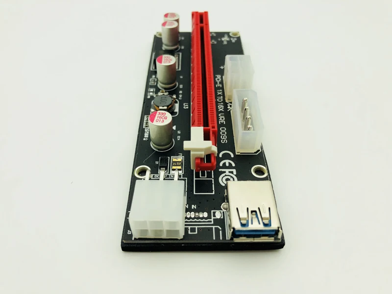 VER009S PCI Express PCIE PCI-E Riser Card 009s Molex 6Pin к SATA Питание USB 3 0 кабель 1X 16X удлинитель адаптер