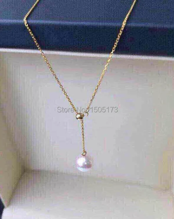 Free shipping (6pieces/lot)wholsale Fashion titanium steel statement long necklace 14K rose gold pearl female | Украшения и