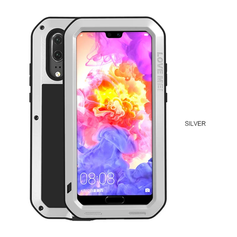 Металлический Чехол Love Mei для Huawei P20 Pro мощный алюминиевый ударопрочный