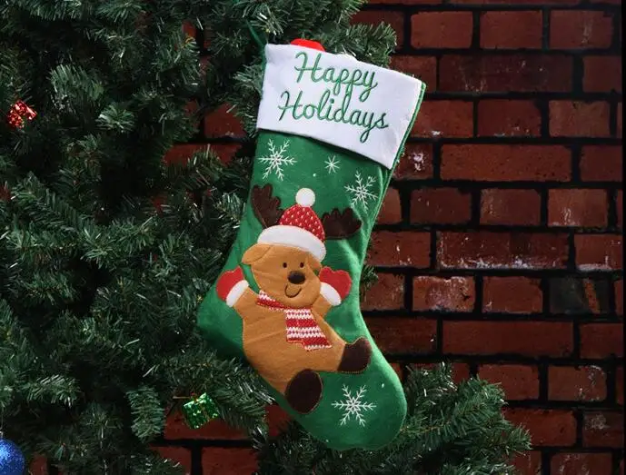 

New Christmas stockings, Christmas decorations, old elk, Christmas gift, gift bag, candy bag pendant OPP BOX