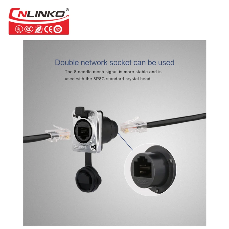 Cnlinko RJ45 Cat5e Водонепроницаемый IP65 розетки Женский Панель Ethernet крепление разъем