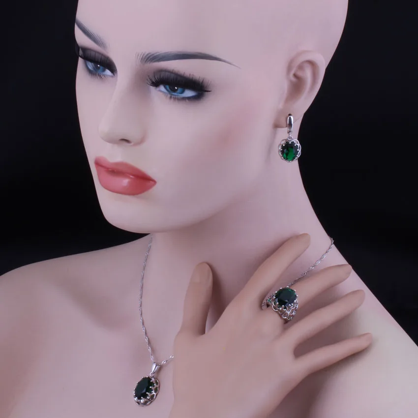 Комплект из колье серёг и кольца с фианитом | Украшения аксессуары