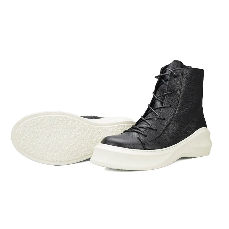 Мужские мотоциклетные ботинки из натуральной кожи на шнуровке|footwear|footwear menfootwear