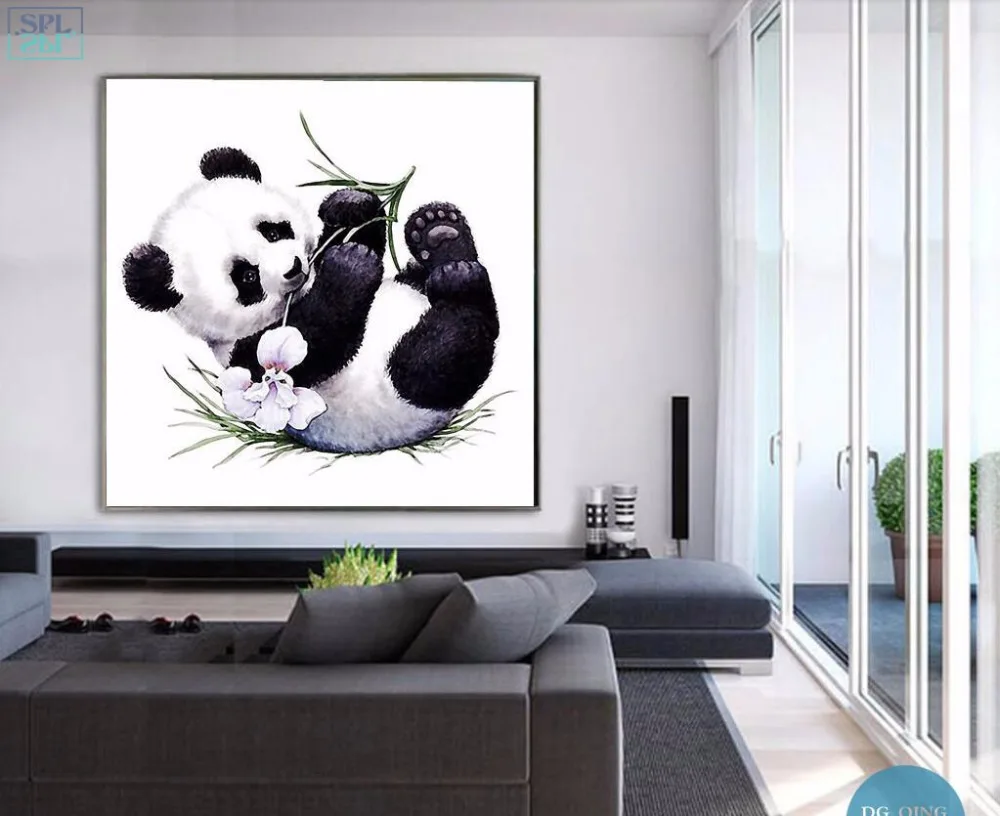 SPLSPL милый ручной рисованной животных холст искусство печать постер прокатки