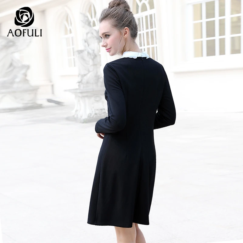 Платье AOFULI XL/2XL/3XL женское с кнопками Ретро стиль большие размеры Повседневное