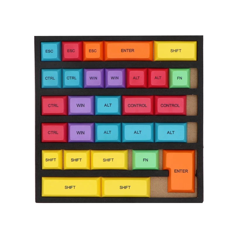BGKC 29 шт. DSA профиль цвет CMYK Dyesub клавишные колпачки pbt набор клавишных колпачков CTRL WIN ALT SHIFT механическая клавиатура колпачка продается только Keycap