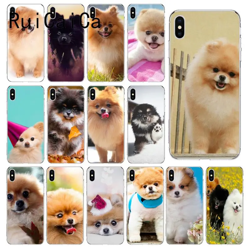 RuiCaiCa померанские собаки DIY Роскошный чехол для iPhone 8 7 6 6S Plus 5 5S SE XR X XS MAX 10 Coque